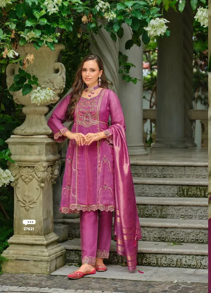 Lily And Lali Suhana Simmer Silk Embroidery Suit