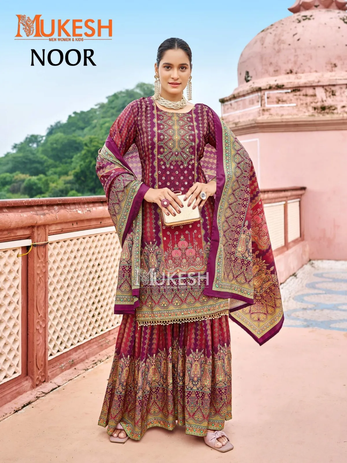 Mukesh Noor Vol 1 Pure Crape Silk Digital Printed Salwar Suit