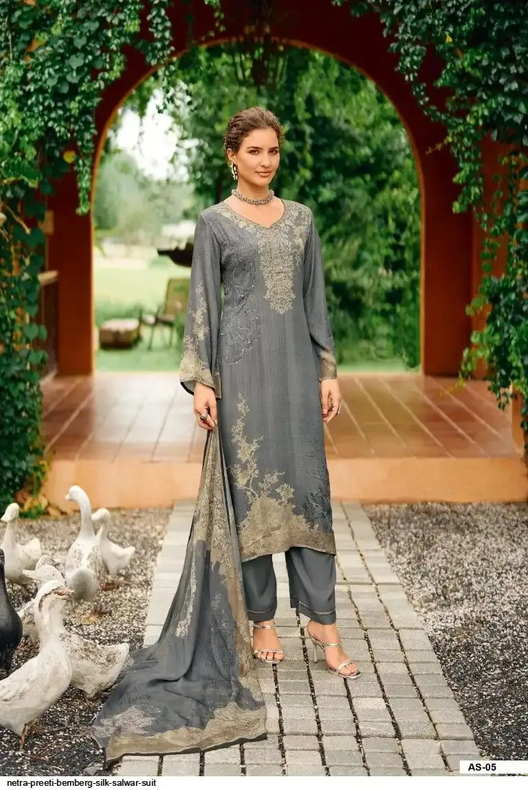 Netra Peeti Bemberg Silk Wholesale Salwar Suit - Image 10
