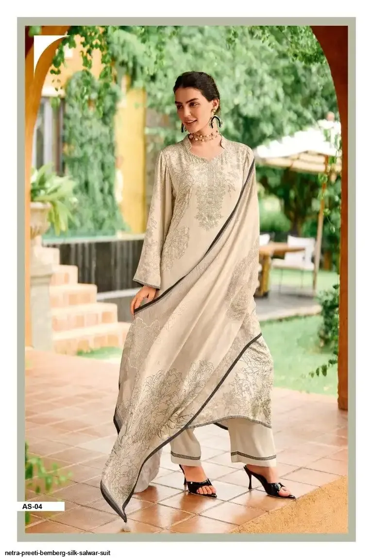 Netra Peeti Bemberg Silk Wholesale Salwar Suit - Image 4