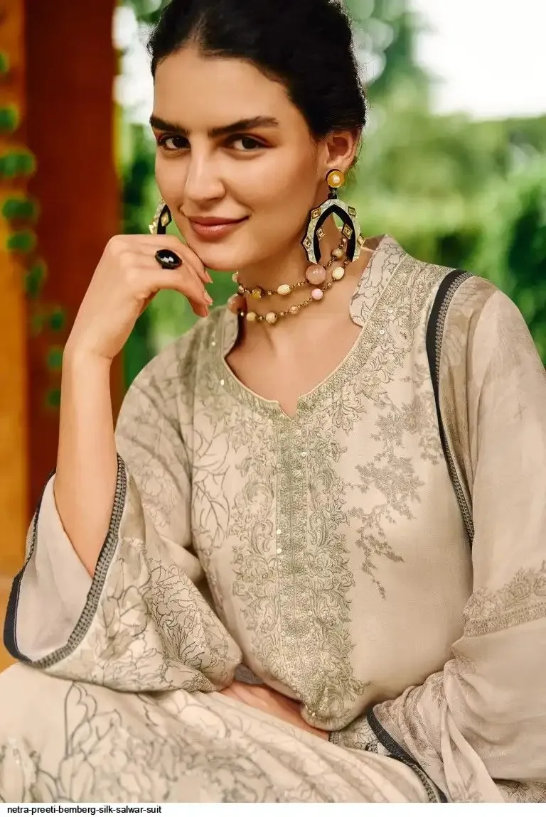Netra Peeti Bemberg Silk Wholesale Salwar Suit - Image 6