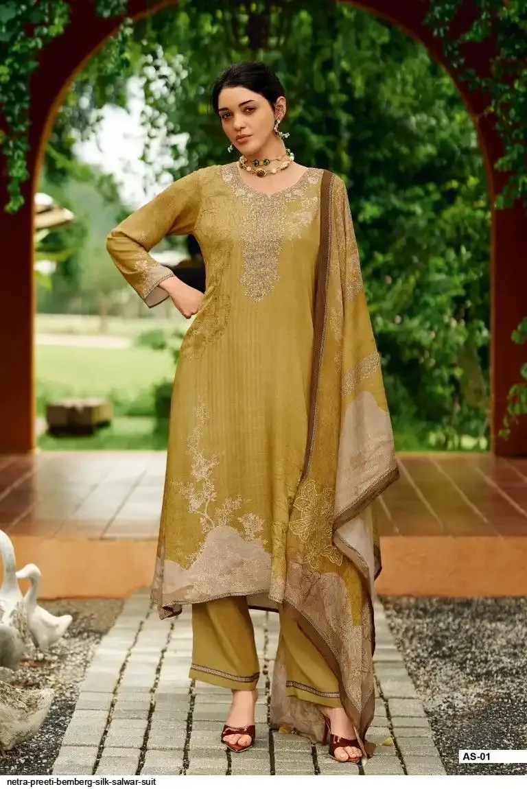 Netra Peeti Bemberg Silk Wholesale Salwar Suit - Image 7