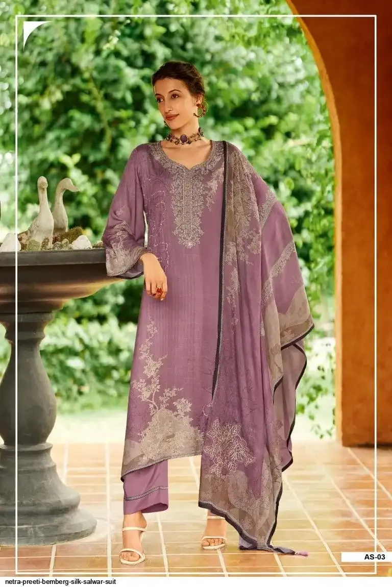 Netra Peeti Bemberg Silk Wholesale Salwar Suit - Image 8