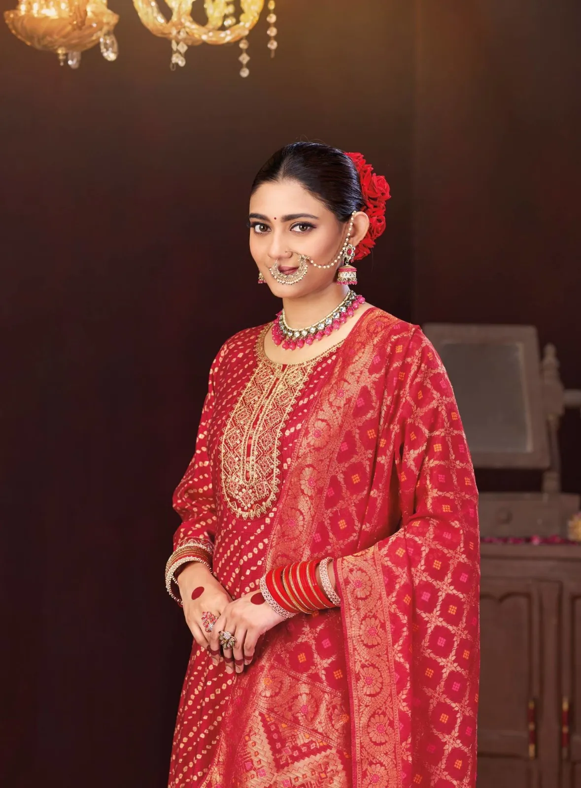 Radhika Saiyaan Vol 1 Berlin Silk Top Bottom And Dupatta Set — Wholesale Kurti With Bottom Dupatta, Radhika wholesale from Surat - Gallery Image 3
