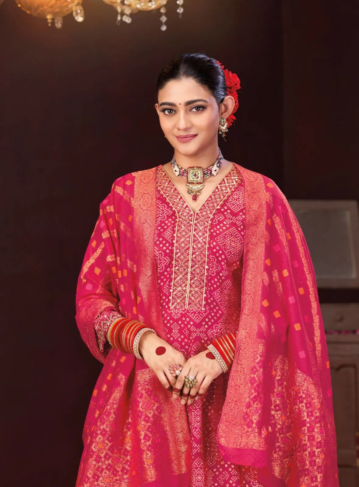 Radhika Saiyaan Vol 1 Berlin Silk Top Bottom And Dupatta Set — Wholesale Kurti With Bottom Dupatta, Radhika wholesale from Surat - Gallery Image 6