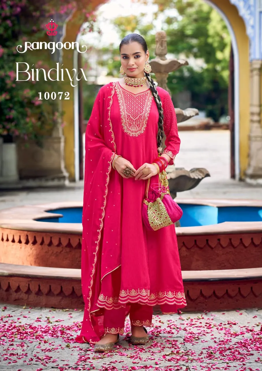 Rangoon Bindiya Chinon Silk Fancy Work Festival Wear Set
