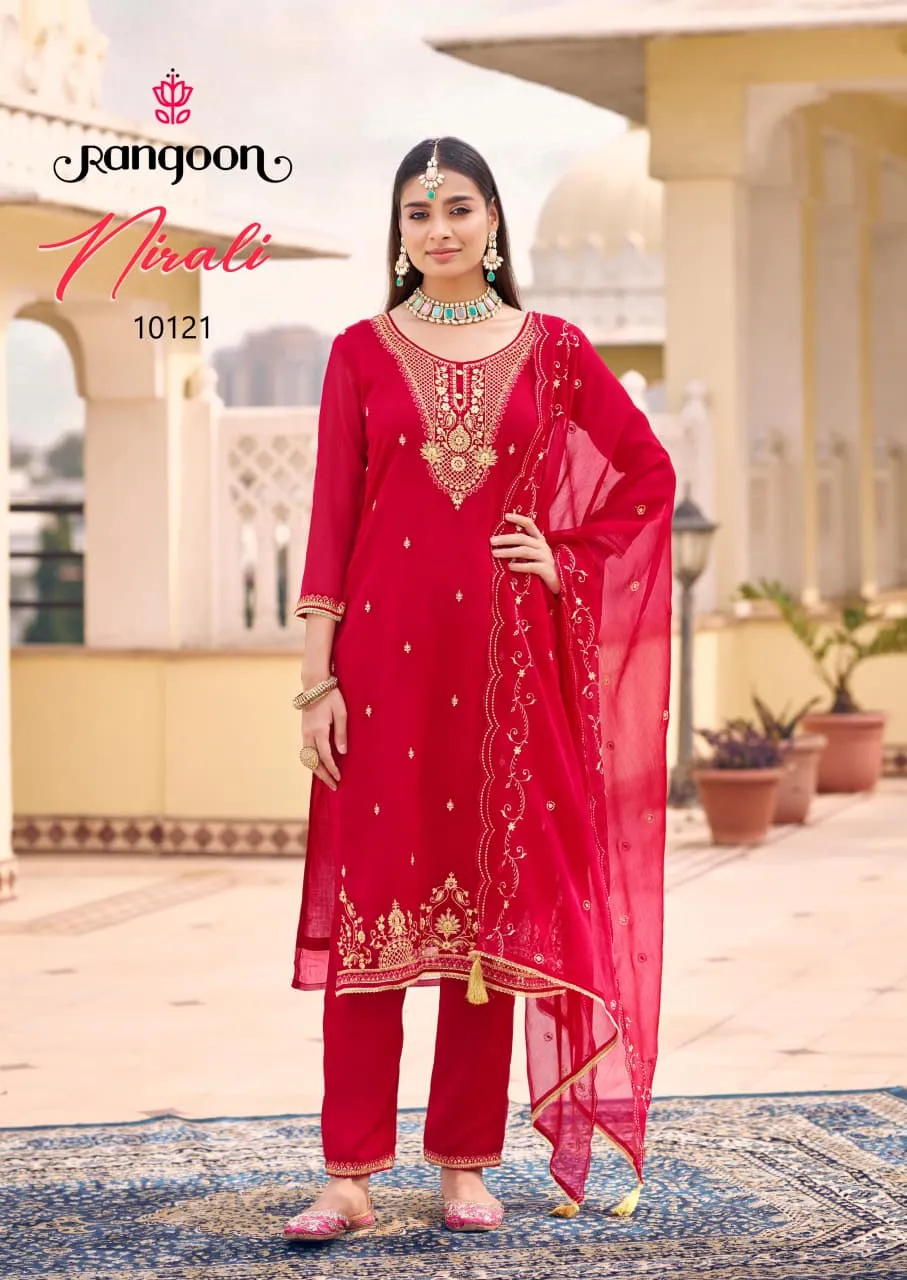 Rangoon Nirali Chiffon With Fancy Work Party Wear Catalog