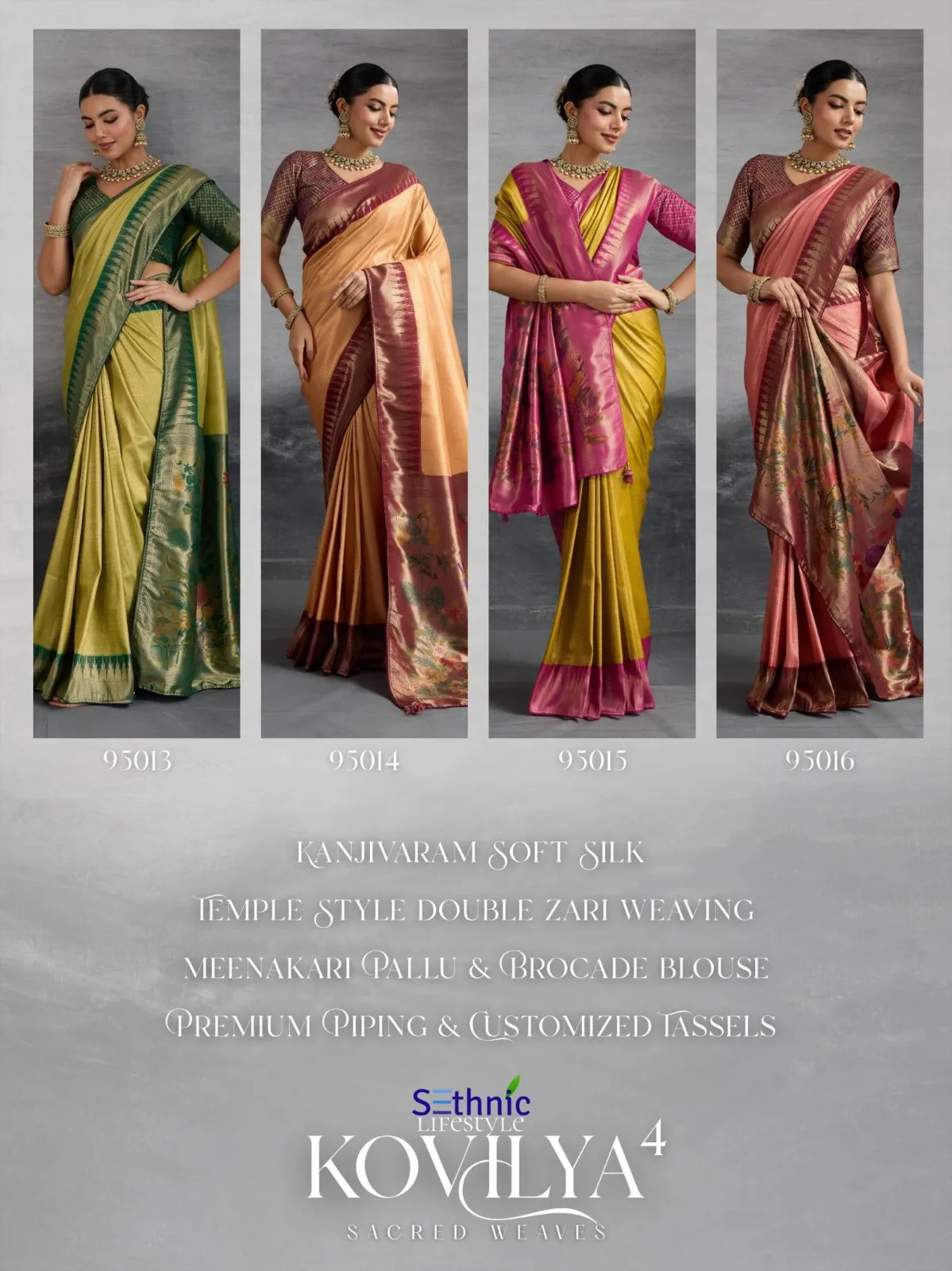 Sethnic Kovilya Vol 4 Kanjivaram Fancy Silk Saree - Image 8