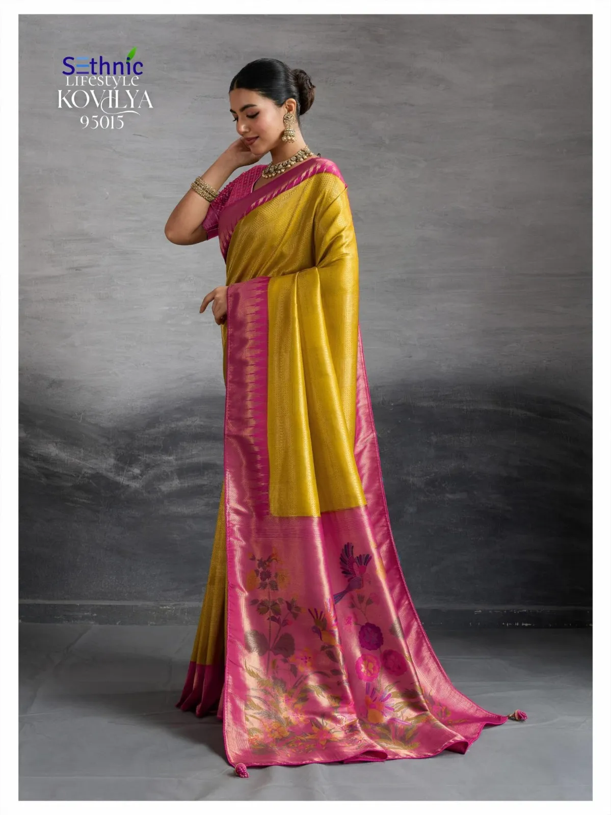 Sethnic Kovilya Vol 4 Kanjivaram Fancy Silk Saree - Image 9