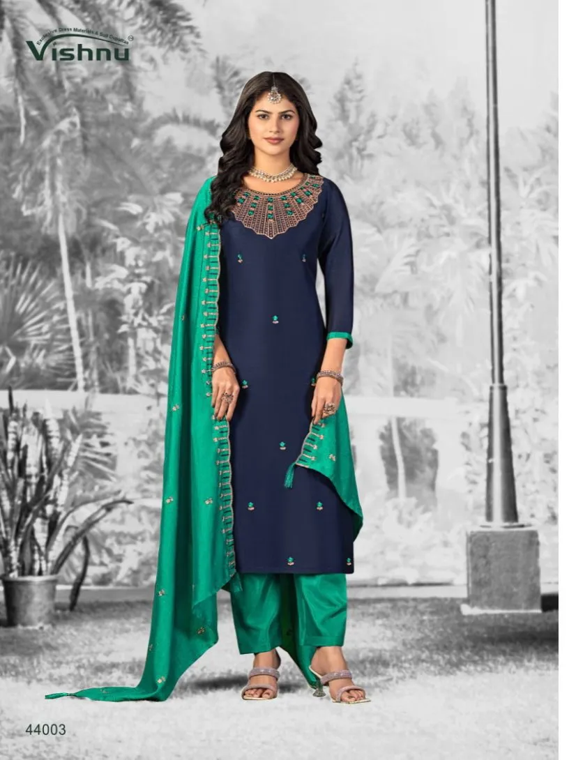 Vishnu Shivani Vol 2 Vichitra Silk Dress Material