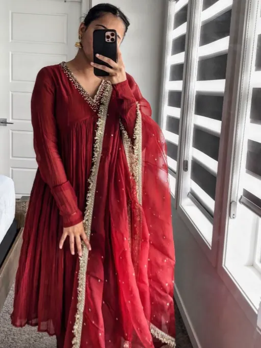 AD152 Readymade Pure Chinon Silk Alia Cut Gown Catalog — Wholesale Readymade Suit, Vardan Ethnic wholesale from Surat - Gallery Image 2