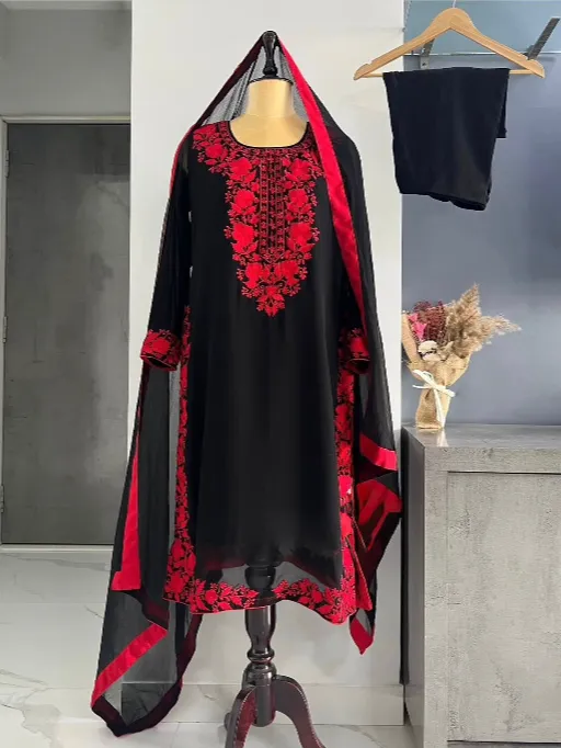 AD214 Readymade Heavy Faux Georgette Embroidered Salwar Suit AD214 Readymade Heavy Faux Georgette Embroidered Salwar Suit