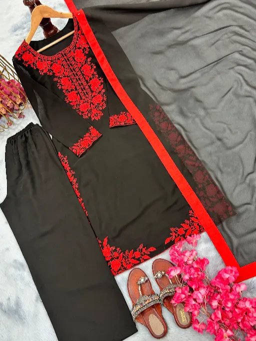 AD214 Readymade Heavy Faux Georgette Embroidered Salwar Suit - Image 12
