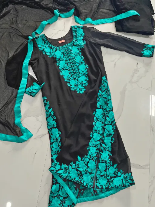 AD214 Readymade Heavy Faux Georgette Embroidered Salwar Suit - Image 10