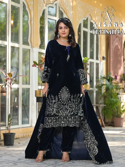 AFSANA TEHMINA Readymade Wholesale Velvet Combo Set Salwar Suit