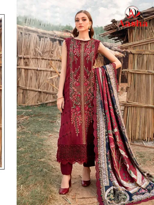 Aasha 1160 Rayon Embroidery Work Pakistani Salwar Kameez