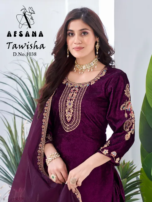 Afsana Tawisha Wholesale Designer Velvet Salwar Suit Combo Set