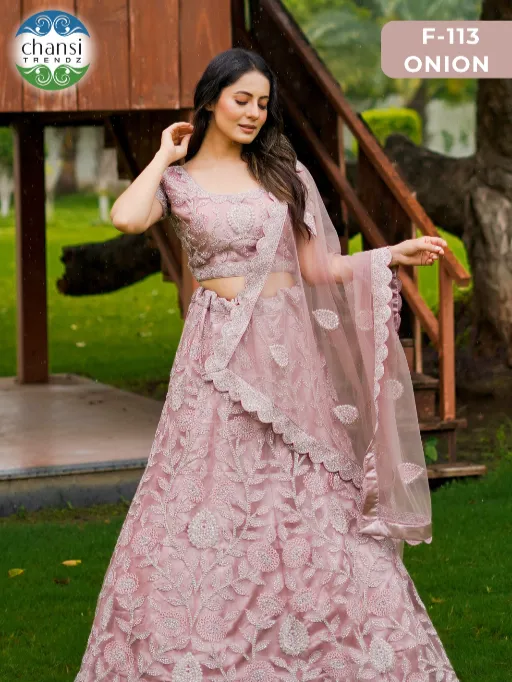 Chansi Trendz F-113 Butterfly Net Embroidery Lehenga Choli Catalog