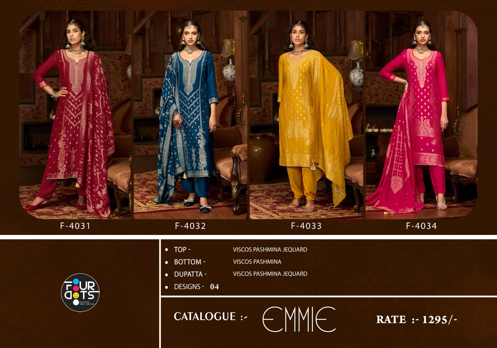 FOURDOTS EMMIE Wholesale Viscose Pashmina Salwar Suit Collection - Image 6