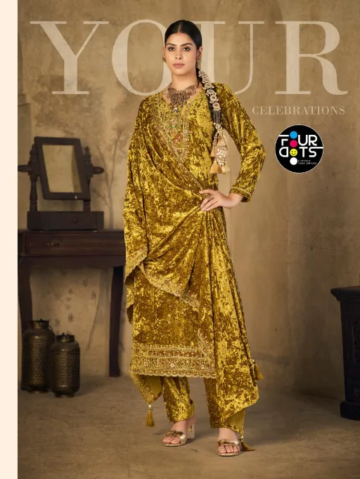 Four Dots Gunaar Vol 2 Wholesale Velvet And Work Designer Salwar Kameez Collection