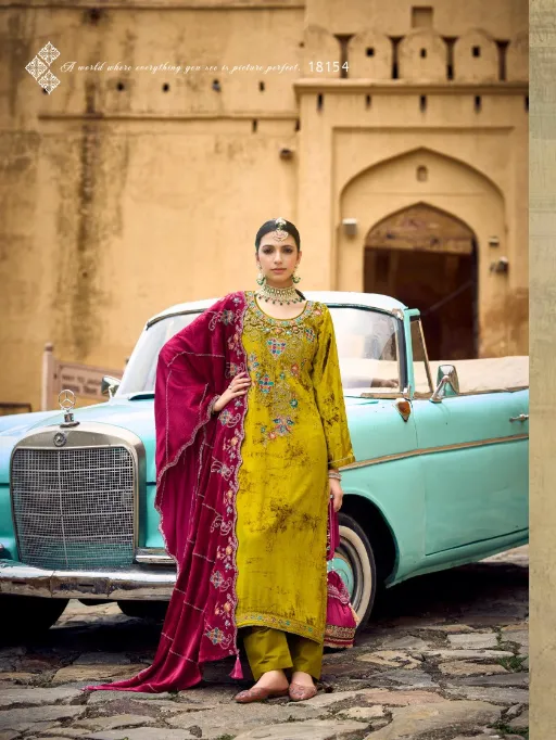 Four Dots Veneshiaa Vol 2 Wholesale Viscose Makhmali Work Salwar Kameez - Image 5