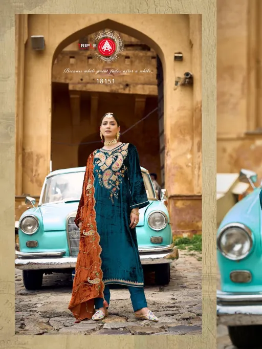 Four Dots Veneshiaa Vol 2 Wholesale Viscose Makhmali Work Salwar Kameez - Image 2