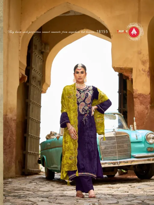 Four Dots Veneshiaa Vol 2 Wholesale Viscose Makhmali Work Salwar Kameez - Image 4