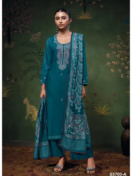 Ganga Belya 3700 Pashmina Embroidery Printed Salwar Kameez Collection - Image 4