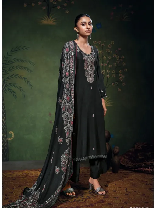 Ganga Belya 3700 Pashmina Embroidery Printed Salwar Kameez Collection - Image 5