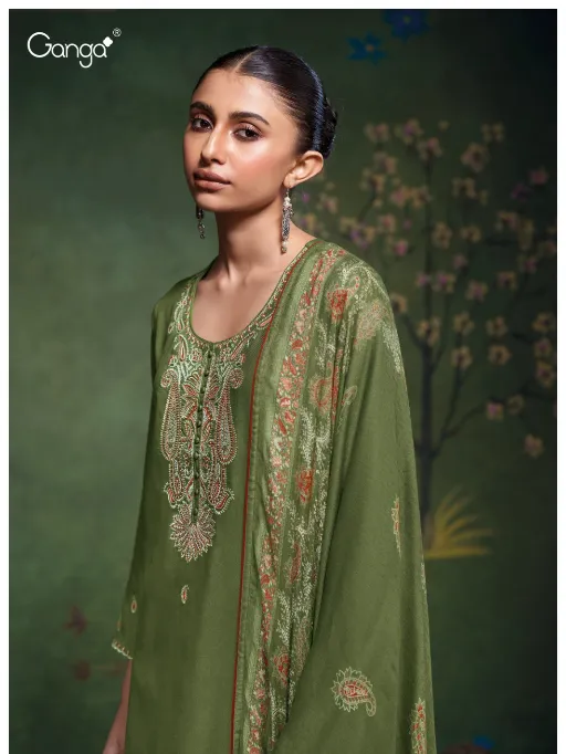 Ganga Belya 3700 Pashmina Embroidery Printed Salwar Kameez Collection