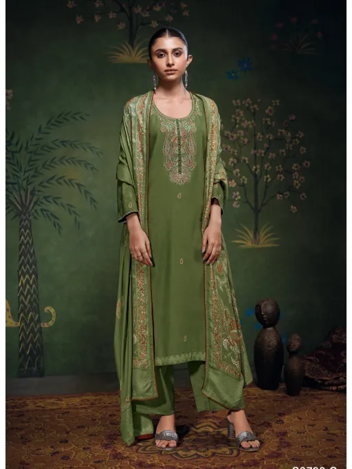 Ganga Belya 3700 Pashmina Embroidery Printed Salwar Kameez Collection - Image 2