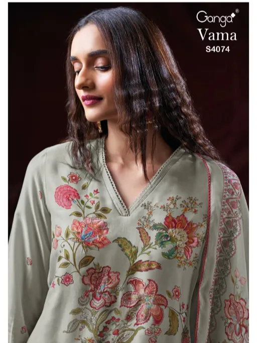 Ganga Vama 4074 Wholesale Premium Pure Pashmina Salwar Kameez Collection - Image 3