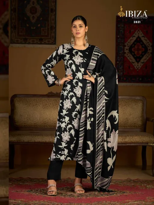 Ibiza Rimowa Wholesale Pure Pashmina Digital Print Handwork Salwar Kameez - Image 3