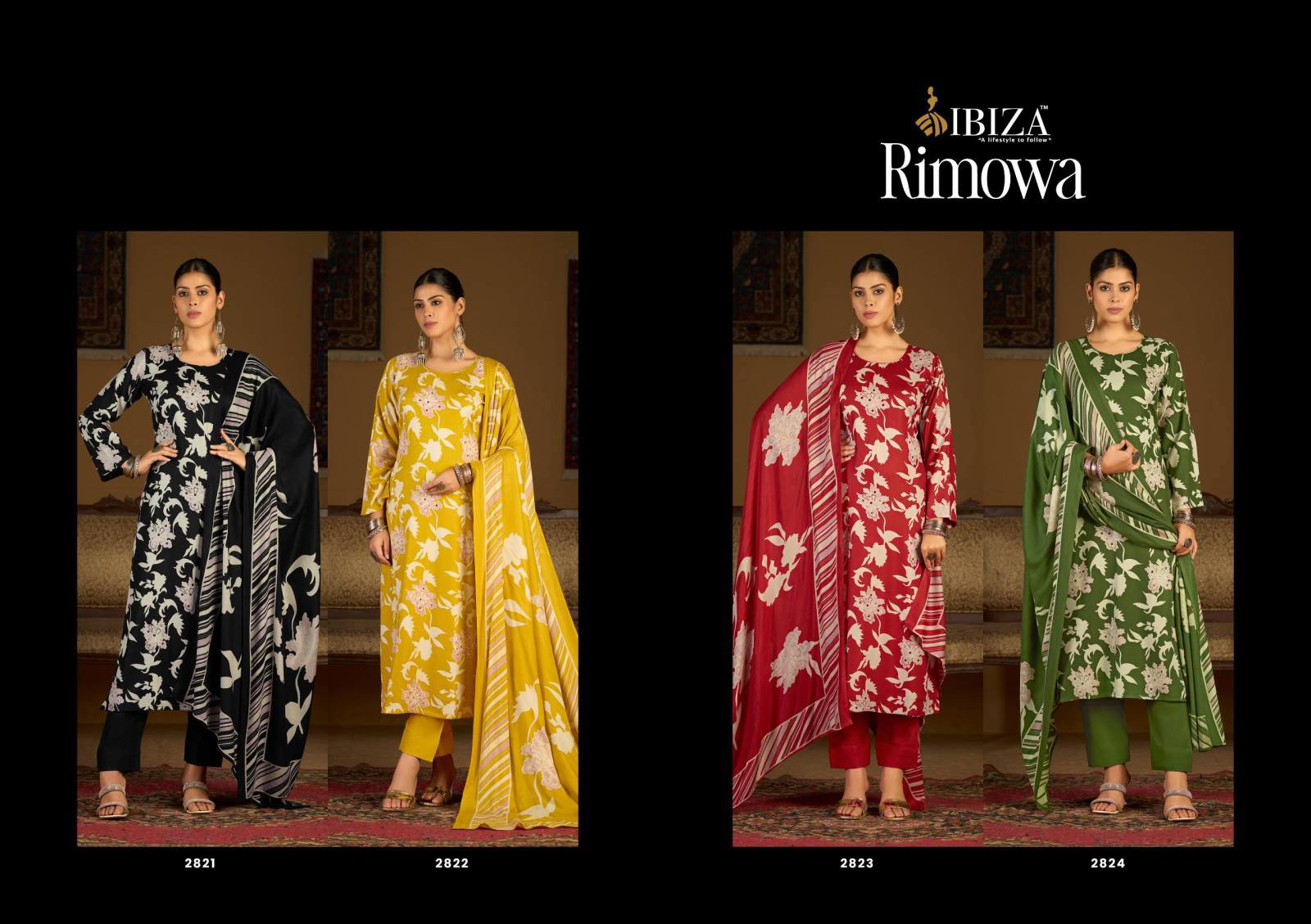 Ibiza Rimowa Wholesale Pure Pashmina Digital Print Handwork Salwar Kameez - Image 5