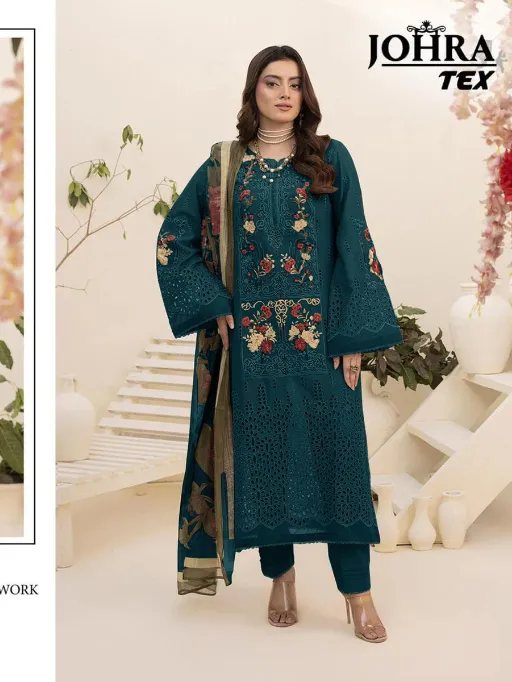 Johra Tex 179 D And E Cambric Cotton Embroidery Pakistani Salwar Kameez
