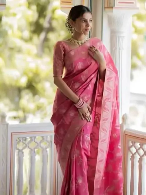KP-R Creation KP-5072 Soft Lichi Silk Saree with Rich Pallu & Brocade Blouse Collection - Image 9