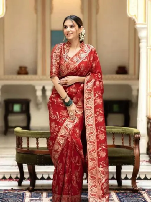 KP-R Creation KP-5072 Soft Lichi Silk Saree with Rich Pallu & Brocade Blouse Collection - Image 17