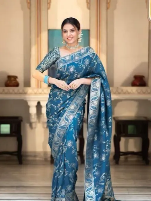 KP-R Creation KP-5072 Soft Lichi Silk Saree with Rich Pallu & Brocade Blouse Collection - Image 18