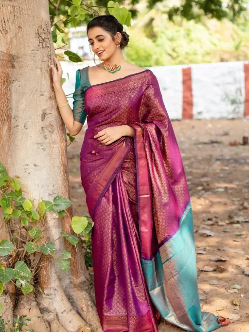 KP-R Creation KP-R 207 Soft Lichi Silk Saree Catalog - Image 2