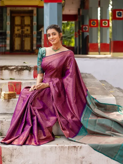 KP-R Creation KP-R 207 Soft Lichi Silk Saree Catalog - Image 3