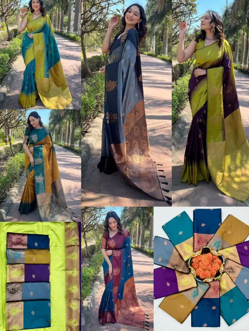 KP-R Creation KP-R 221 Lichi Silk Saree Collection - Image 6