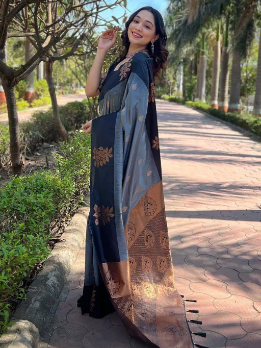 KP-R Creation KP-R 221 Lichi Silk Saree Collection - Image 5