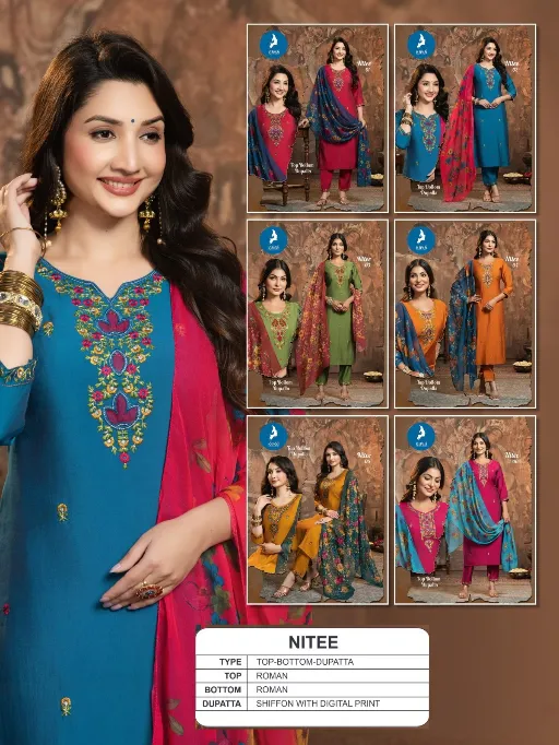 Kaya Nitee Wholesale Roman Festival Wear Kurti With Bottom Dupatta Collection - Image 7