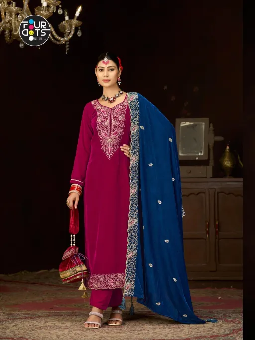 Kessi Four Dots Vivica Wholesale Velvet Designer Salwar Kameez Collection - Image 2