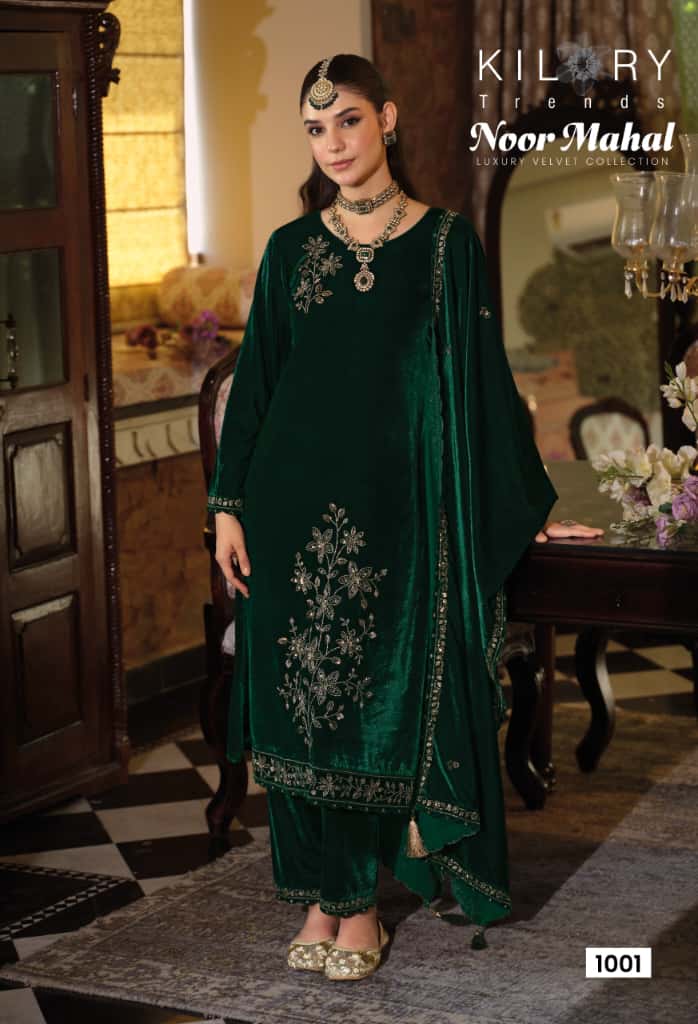 Kilory Noor Mahal Wholesale Velvet Fancy Work Designer Salwar Kameez - Image 5