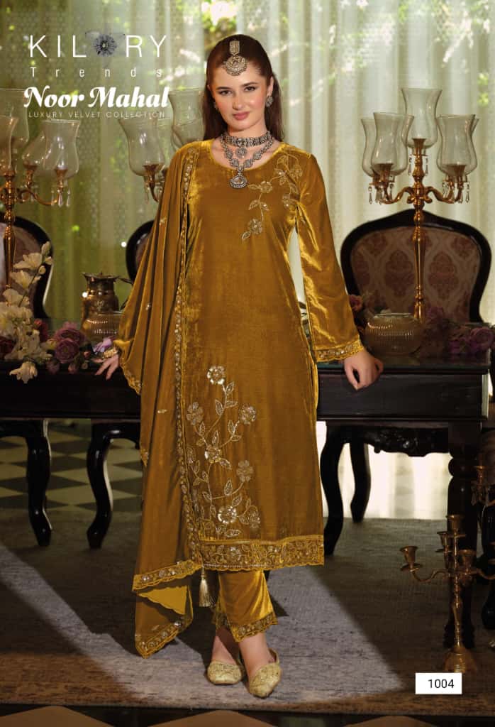 Kilory Noor Mahal Wholesale Velvet Fancy Work Designer Salwar Kameez - Image 6