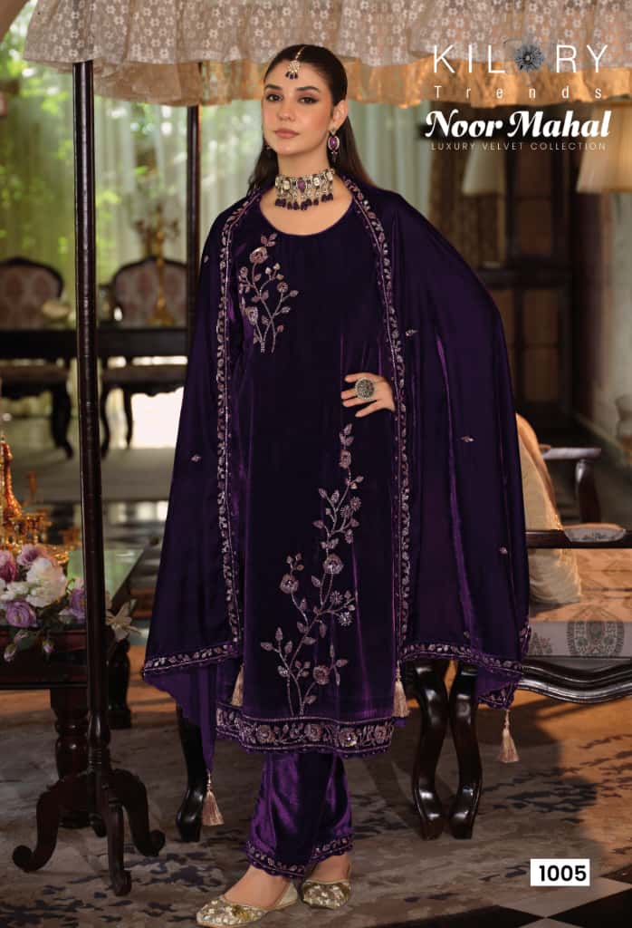 Kilory Noor Mahal Wholesale Velvet Fancy Work Designer Salwar Kameez - Image 2