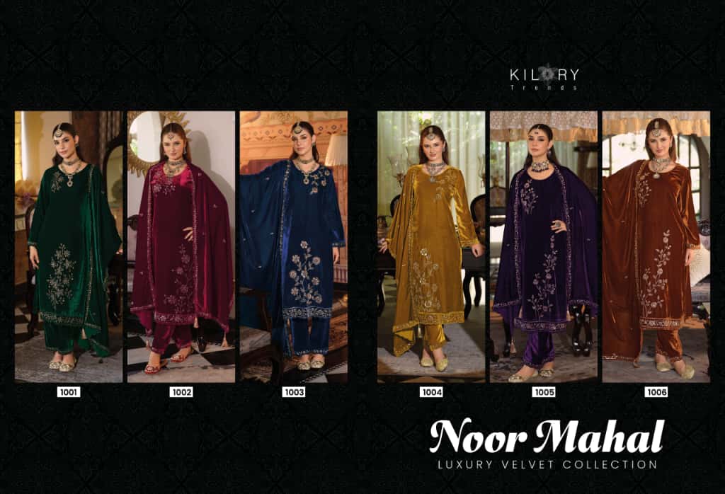 Kilory Noor Mahal Wholesale Velvet Fancy Work Designer Salwar Kameez - Image 9