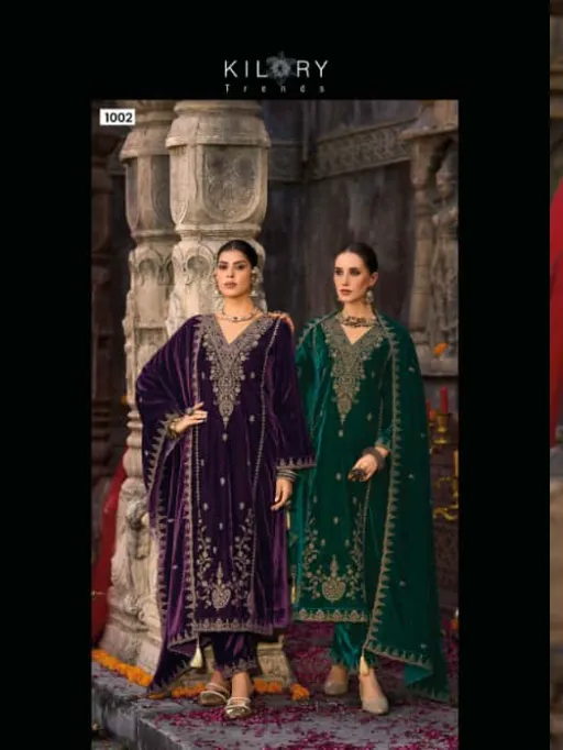 Kilory Rooh E Gulzaar Velvet Coding Embroidery Work Designer Salwar Kameez