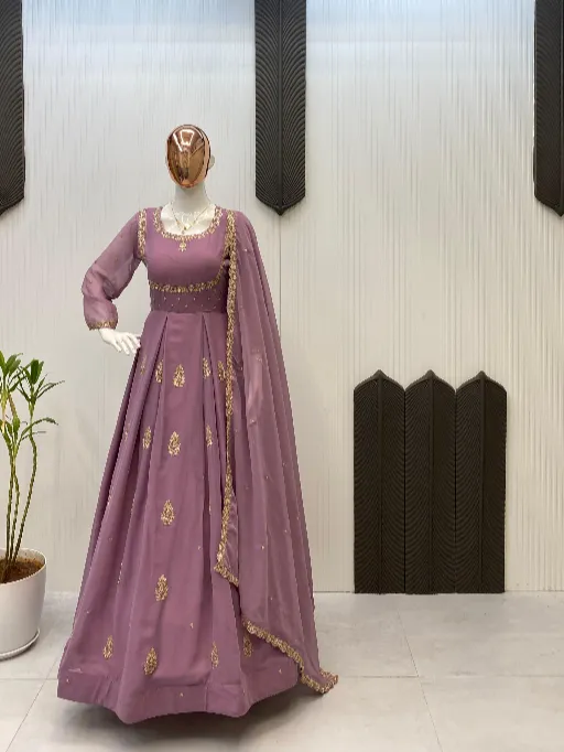 LG Leembogee LG-2006 Readymade Georgette Sequence Embroidered Gown